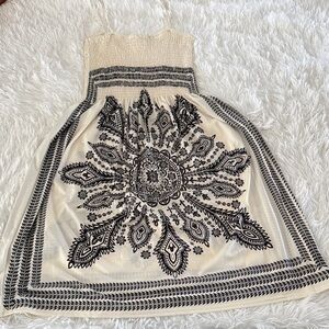 Shoreline Cream and Black Sunburst Dress